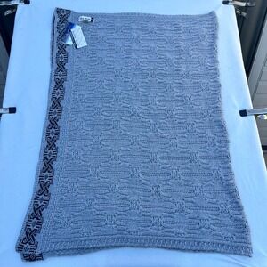 Aran Mór Ireland Super Soft 100 Merino Wool Cable Knit Throw‎ Blanket 40x60